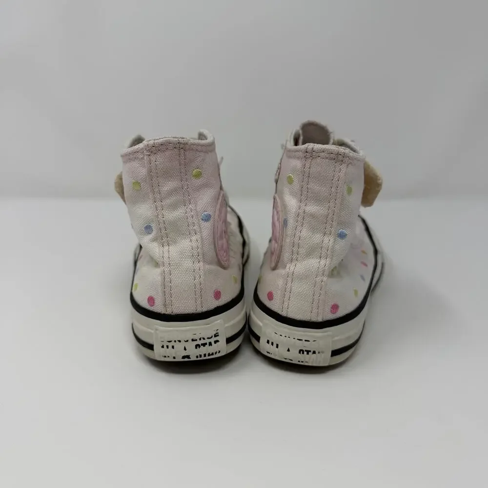 Converse Chuck Taylor All Star Pink Polka Dot High Tops Youth 11